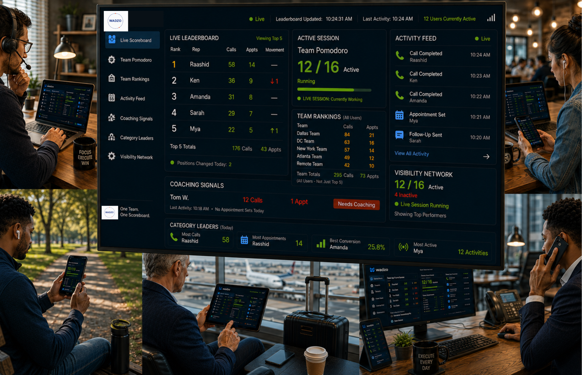 Distributed team scoreboard